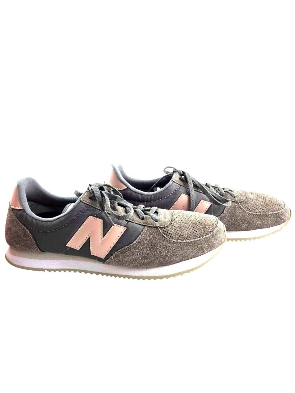 New Balance WL220TG Women Sneakers Gray & Pink Size 10 US Suede/Mesh Retro Style